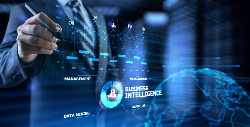 Business intelligence BI concept analytics intelligence Big data analyze.
